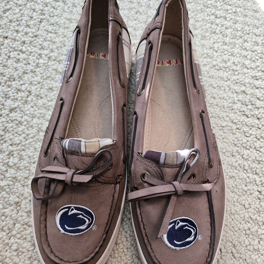 Women's PENN STATE Brown Boat Shoes, Size 8
